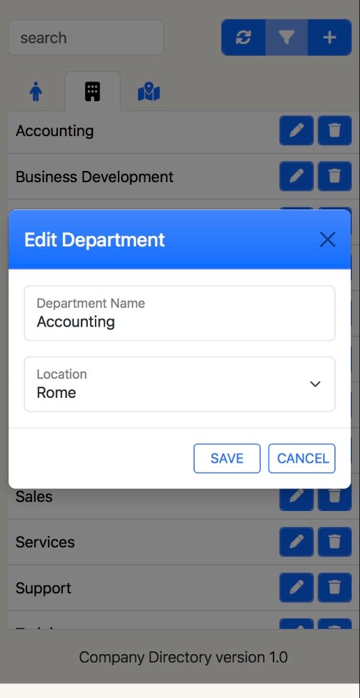 Secure Edit Modal - Department